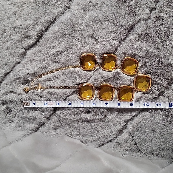 KATE SPADE New York RARE huge GOLDEN CITRINE baubles NECKLACE - Picture 7 of 11